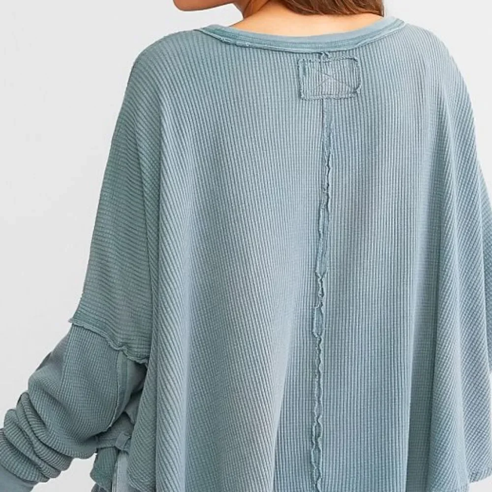 NWT/NWOT Free People Microphone Drop Thermal - Silver Pine